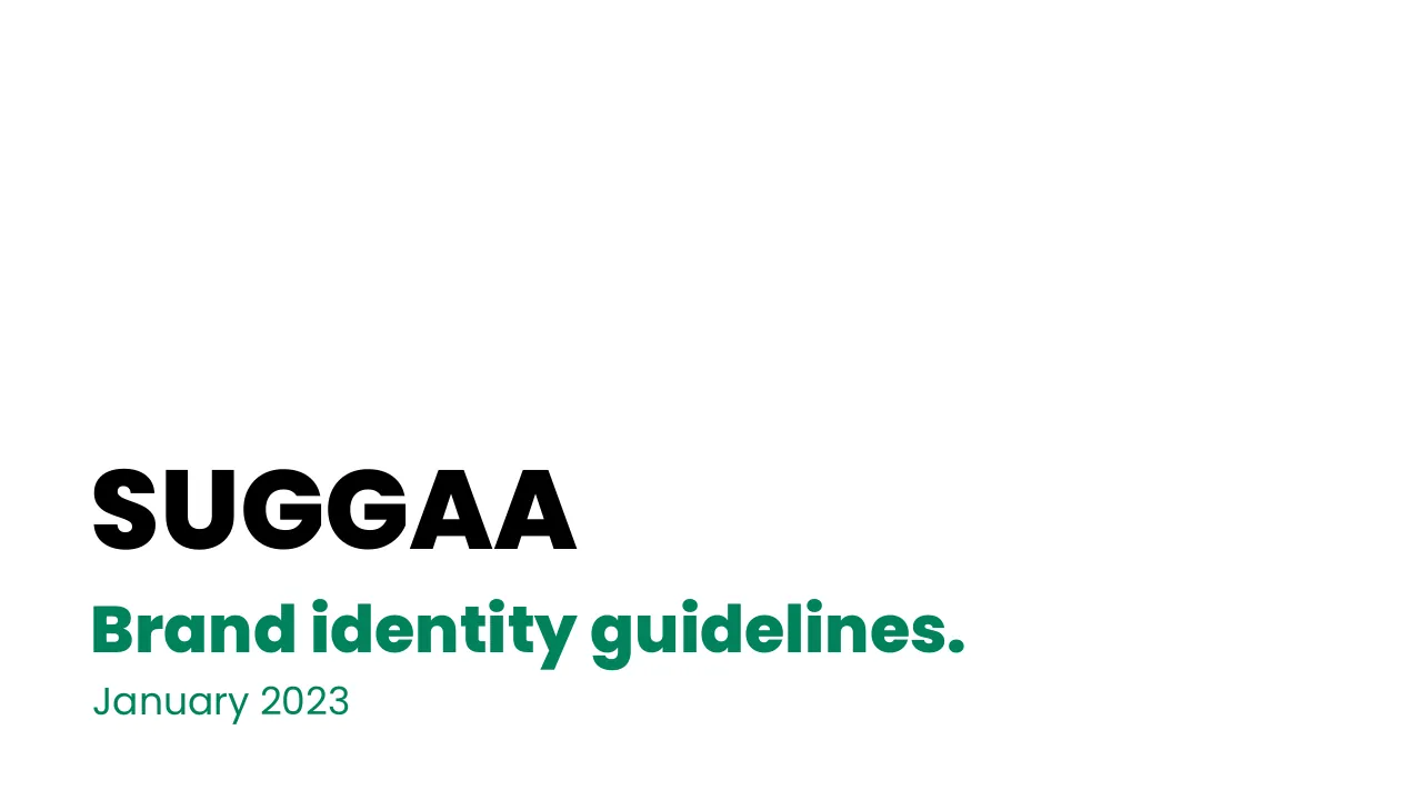 Suggaa brand guidelines page 2: Brand identity guidelines