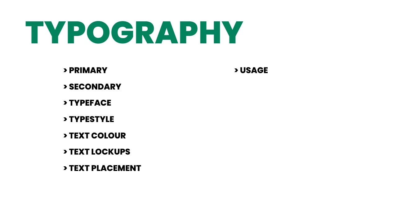 Suggaa brand guidelines page 6: Typography