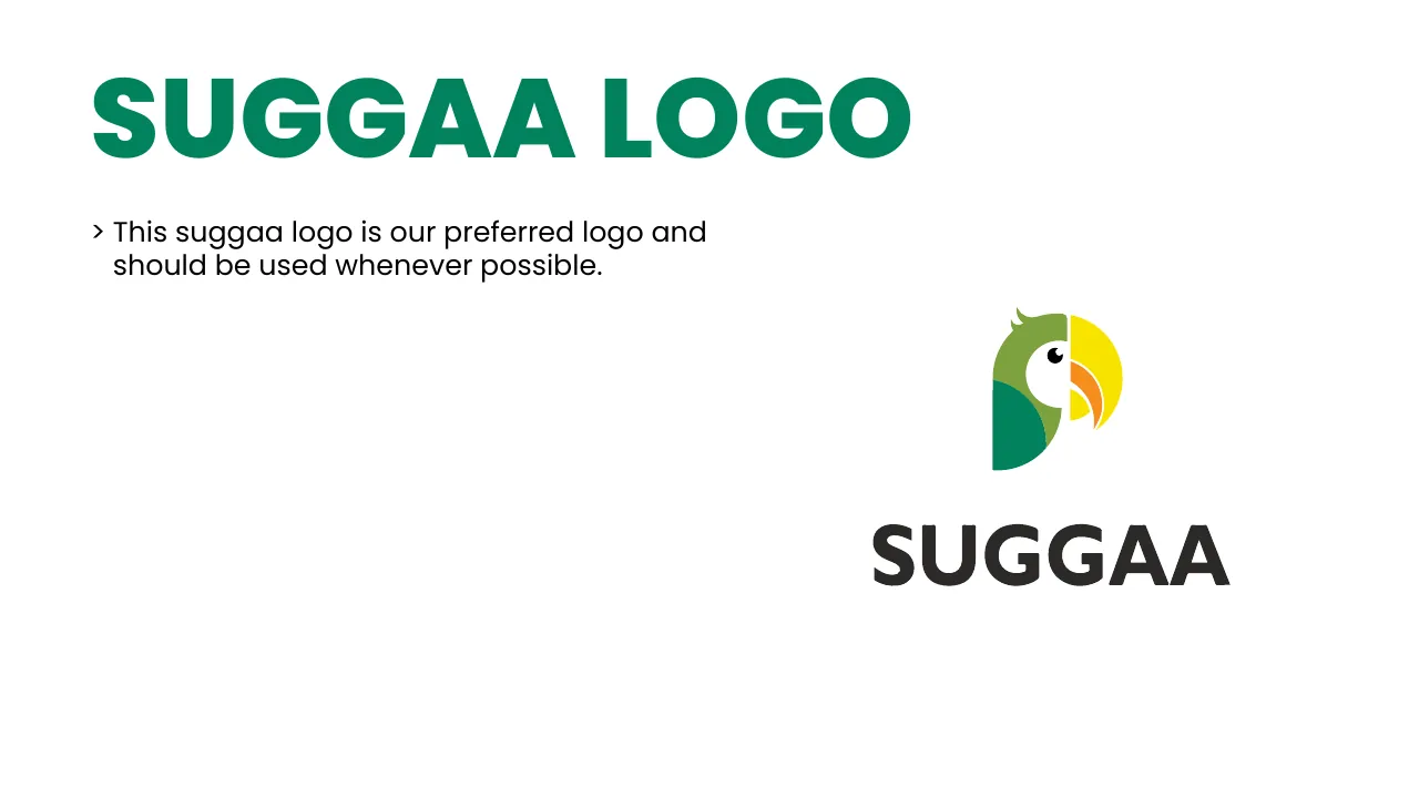 Suggaa brand guidelines page 10: Suggaa logo