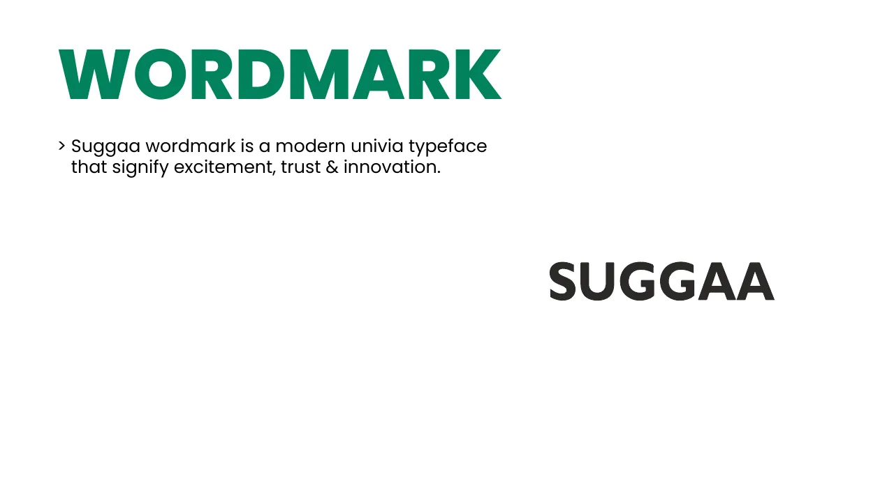Suggaa brand guidelines page 11: Wordmark