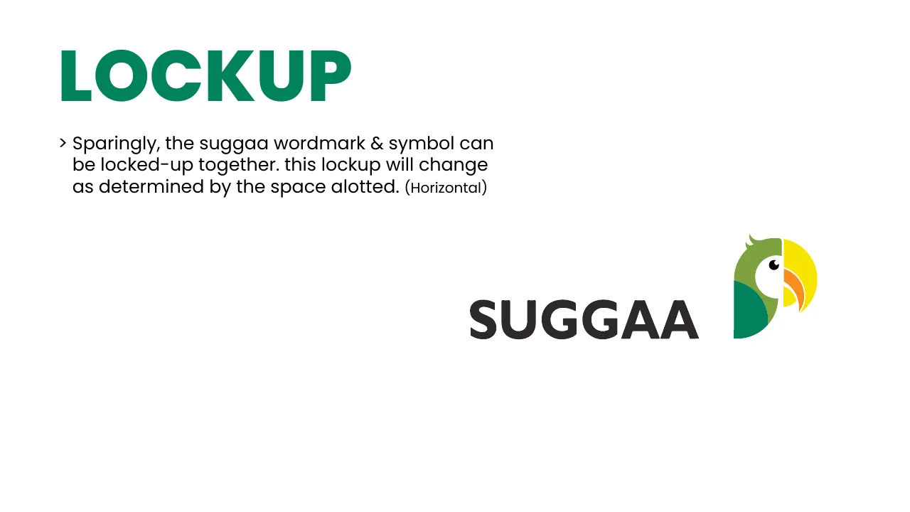 Suggaa brand guidelines page 16: Lockup