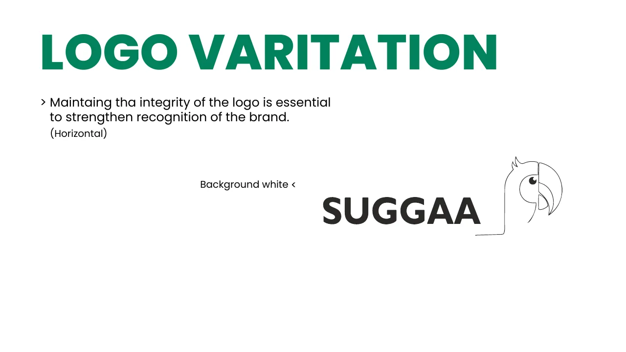 Suggaa brand guidelines page 19: Logo variation