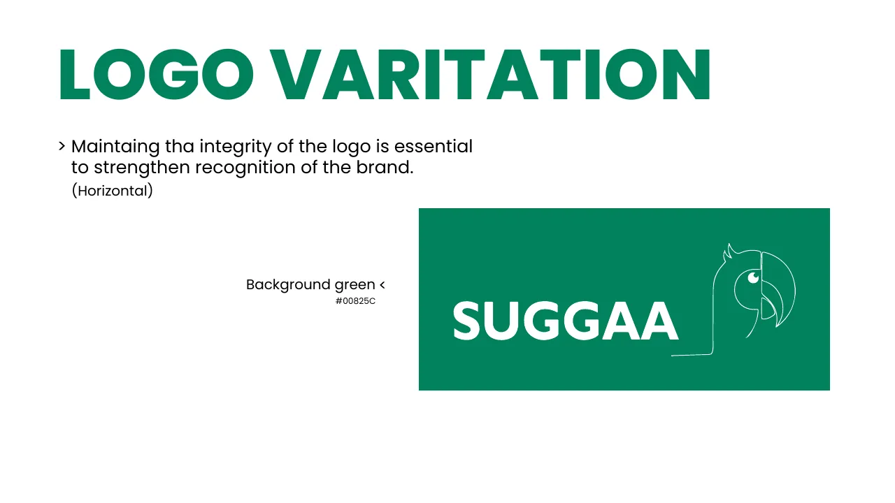 Suggaa brand guidelines page 20: Logo variation