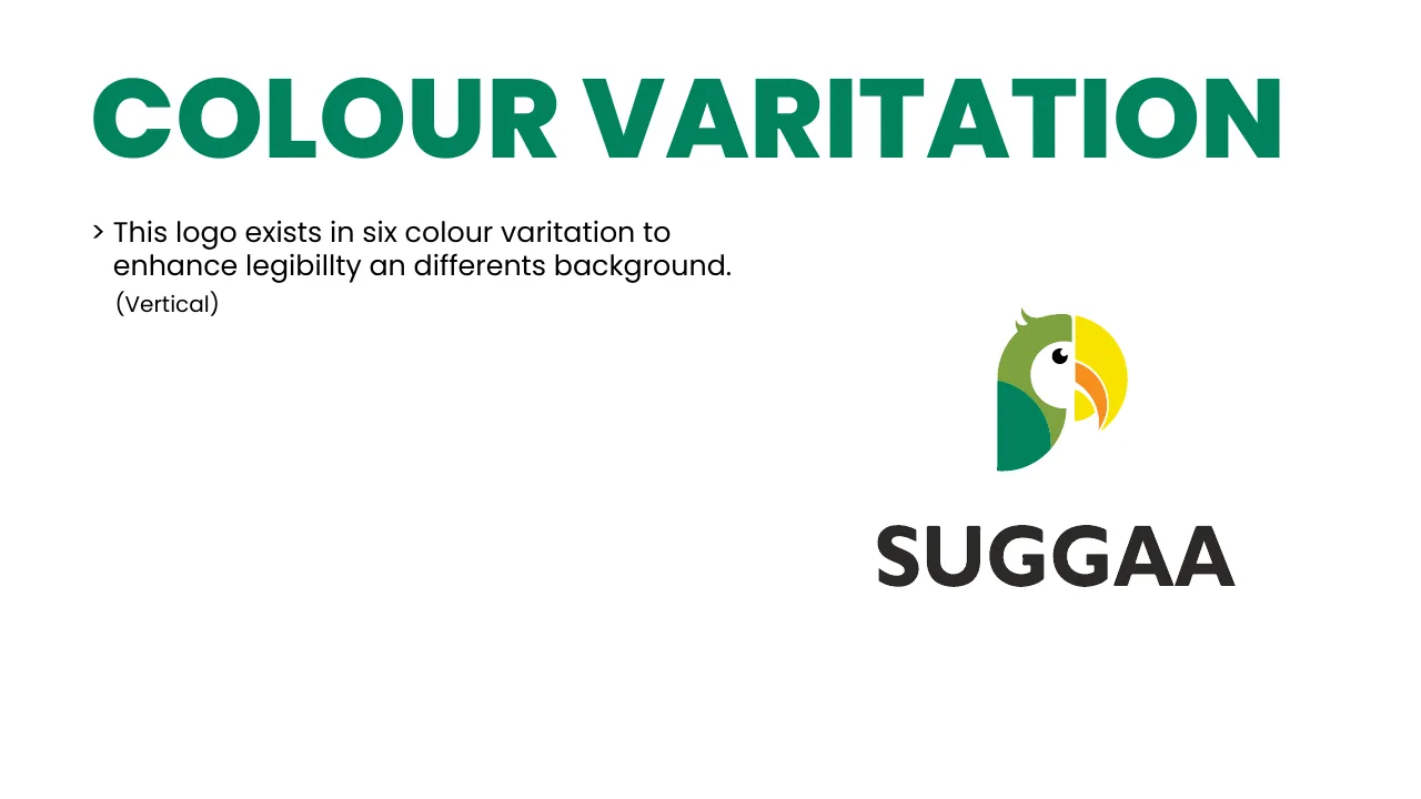 Suggaa brand guidelines page 22: Colour variation