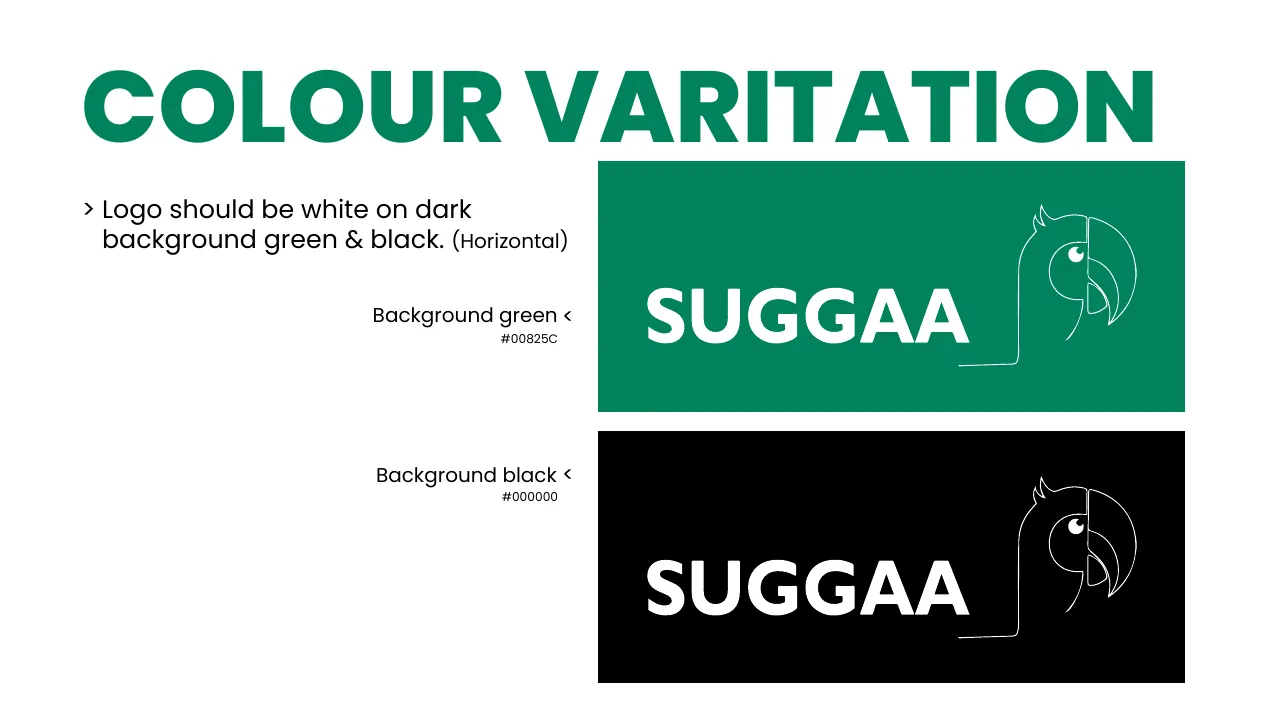 Suggaa brand guidelines page 23: Colour variation