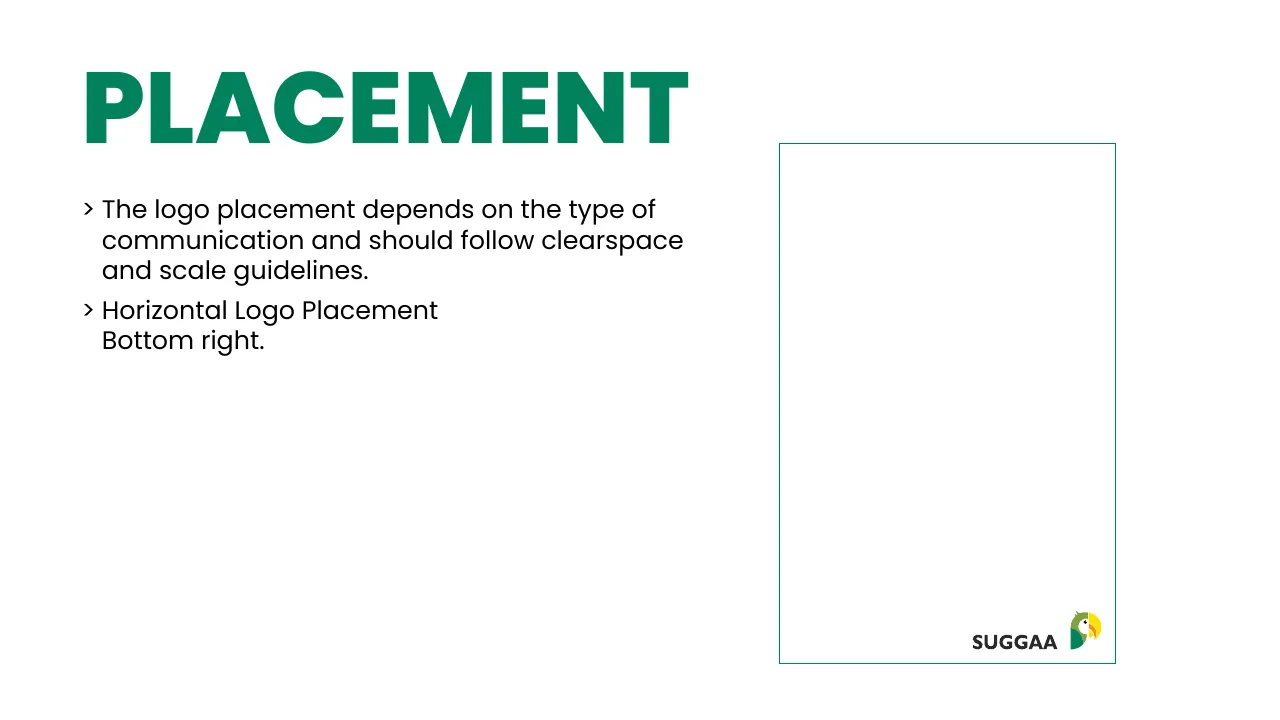 Suggaa brand guidelines page 36: Placement