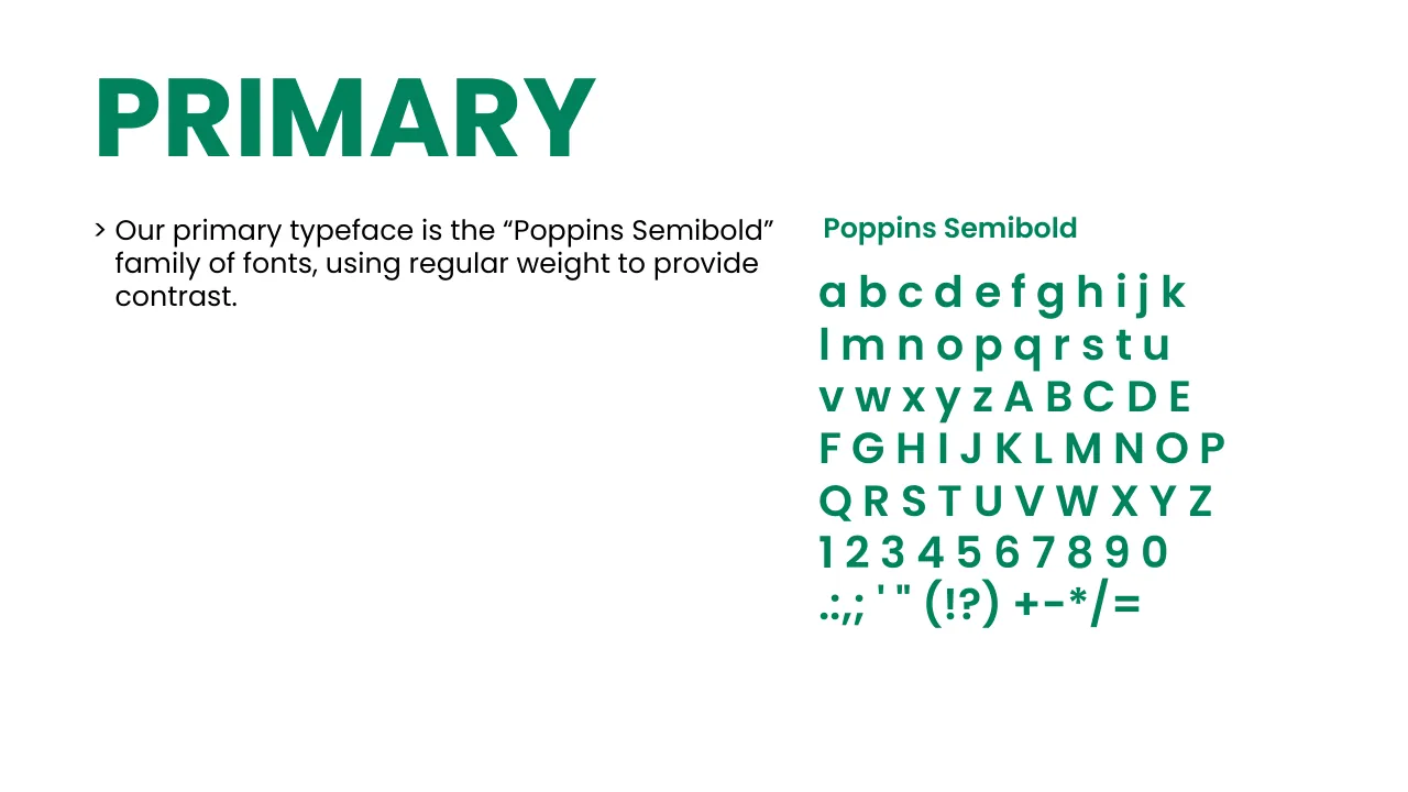 Suggaa brand guidelines page 51: Primary typeface