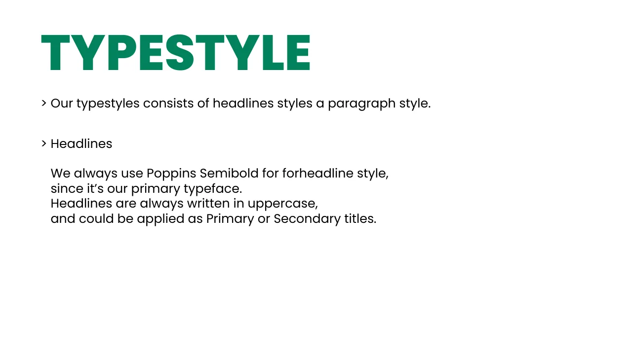 Suggaa brand guidelines page 54: Typestyle