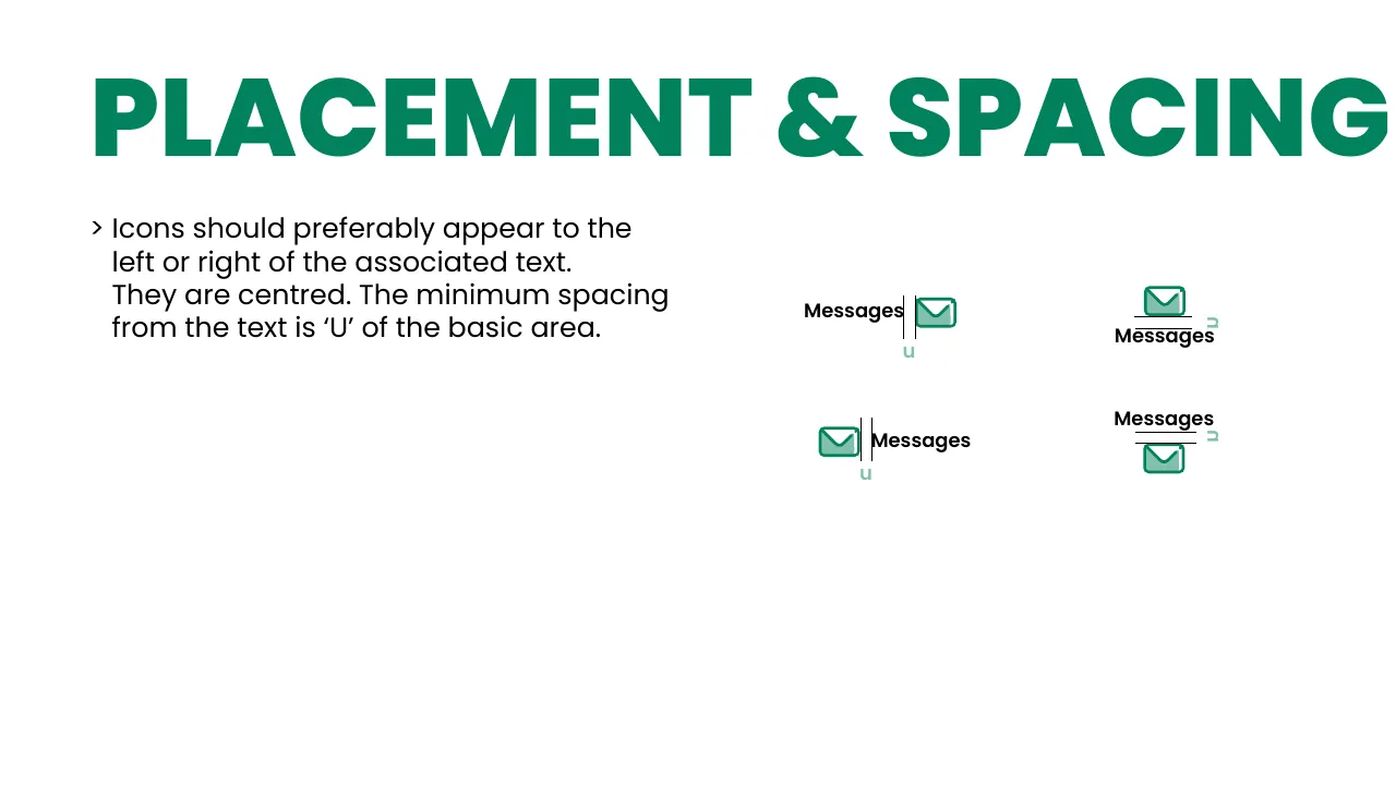 Icon placement & spacing