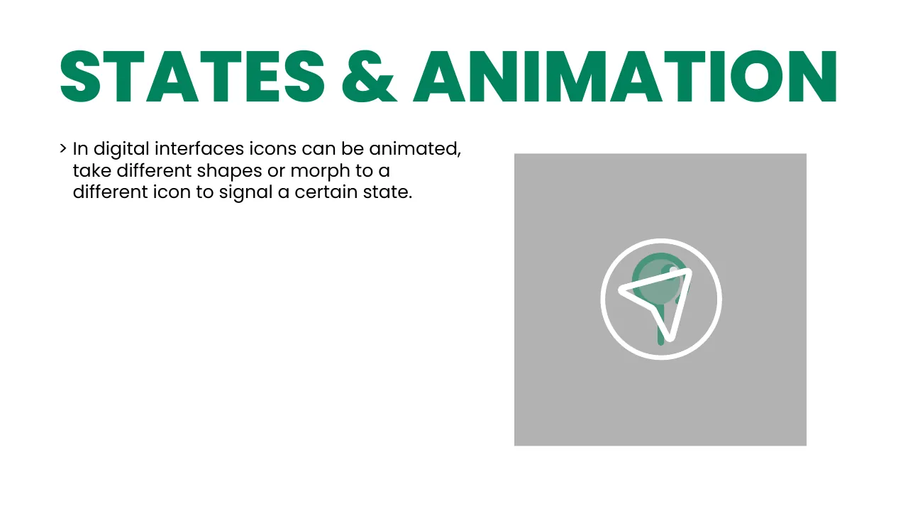 Suggaa brand guidelines page 79: Icon states & animation