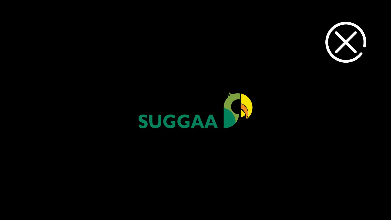 Logo placement example 7: Green wordmark on black — too little contrast