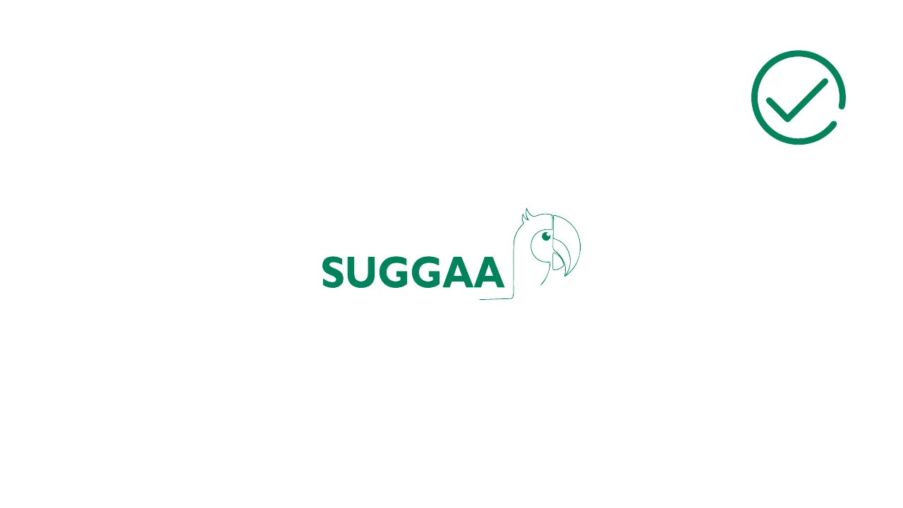 Logo placement example 9: Green outline logo on white