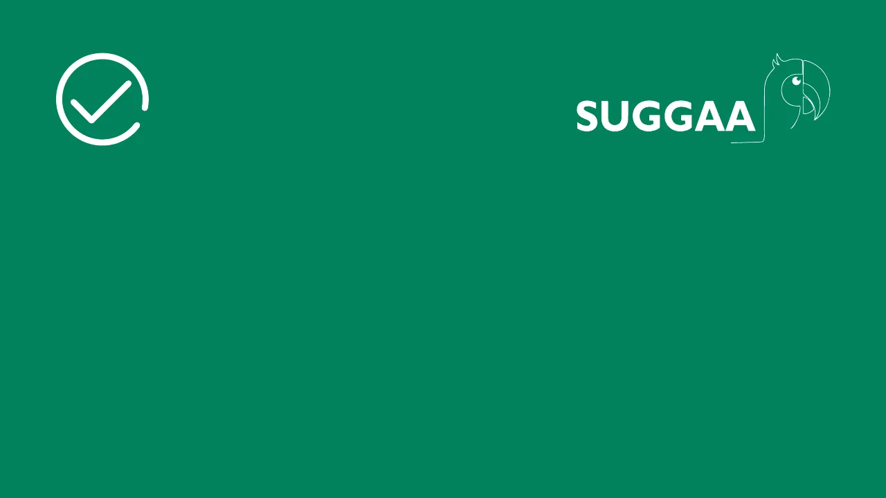 Logo placement example 26: White outline logo on Suggaa Green, placed right