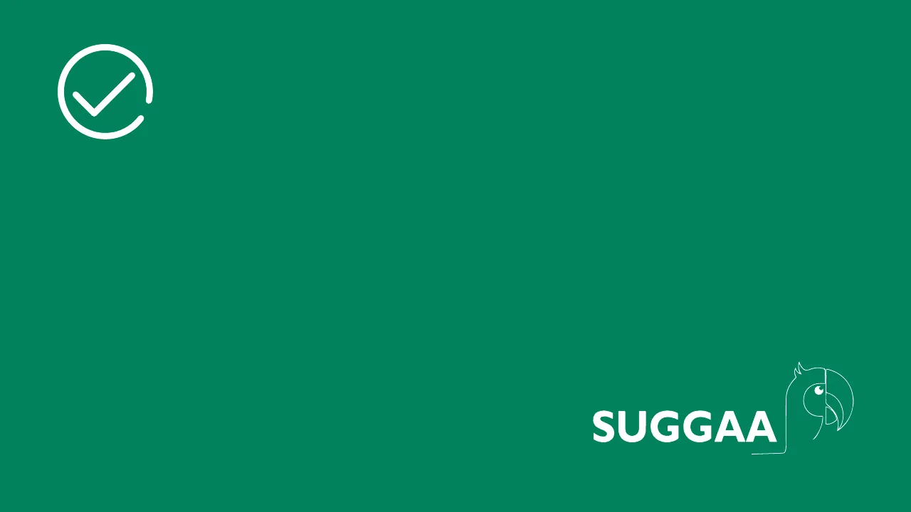 Logo placement example 28: White outline logo on Suggaa Green, placed right